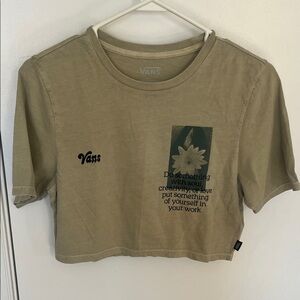 NWT Vans light olive green Graphic Crop Tee